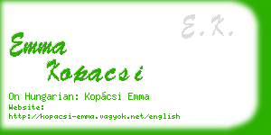 emma kopacsi business card